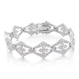 Bling Jewelry Designer Inspired Sterling Silver Diamond CZ Pave Tennis Bracelet 8"