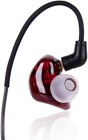 Balanced Armature with 2 Moving Iron Units In-ear Hifi Monitors Dj Studio Stereo Music Earphones Headphone Earbuds for Mobile Phone Iphone Samsung Mp3 Mp4 Music Player ,Red
