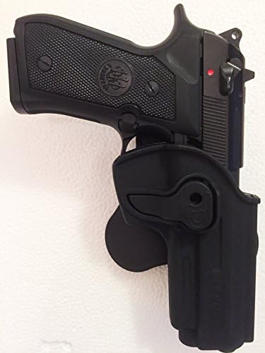 Beretta 92FS Fast Draw Tactical Paddle Holster with Trigger Release Polymer Black Right Hand