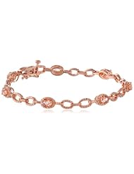 Rose-Gold Flashed Silver Morganite Bracelet, 7.25"