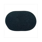 Solid Navy Braided Rug Size: Oval 2 x 4