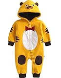 [Vaenait Baby]100%綿ベビー服ロンパースつなぎ肌着カバーオールフード付きHoody Tie Tiger S