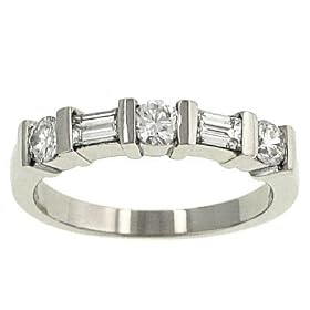 Round and Baguette Bar Set Diamond Wedding Band.75cttw by Salomon Brothers