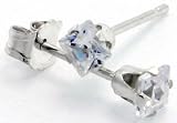 Sterling Silver 3 mm (0.18 Carat Size each) Square Princess Cut Cubic Zirconia Stud Earrings