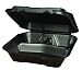 Genpak SN203BK Black Color 3 Large Compartment Snap It Foam Hinged Dinner Container Lid 100-Pack (Case of 2)