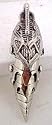 Evil Alien Skull Full Finger Armor Ring 4" Long Goth