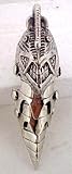 Evil Alien Skull Full Finger Armor Ring 4' Long Goth