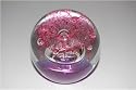 Lilac paperweight with silver ring and cranberry canope