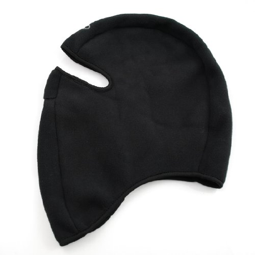 Black One Hole Thermal Fleece Police Cop SWAT Military Army Tactical WWI WWII Police Policemen Ninja War Game Paintball Face Mask Facemask One Size Fits All OSFA