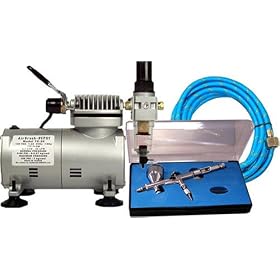 SprayMaster Airbrush Kit - Gravity Feed Dual Action Airbrush Kit for Nail Art or Manicure, Makeup, Hobby Modelling, Crafts, Auto Kustom Painting, Spray Tanning and others - CPK5006