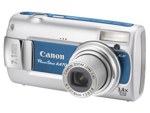 Canon PowerShot A470 Digital Camera - Blue (7.1MP, 3.4 xOptical Zoom) 2.5 LCD