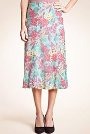 Classic Collection Burnout Floral & Leaf Print Skirt
