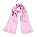 Elegant Silk Feel Solid Color Satin Oblong Scarf Wrap, Pink