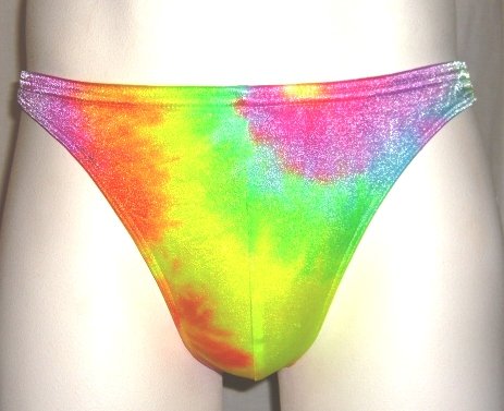 END OF SUMMER SALE Mens Thong Swimwear/Underwear Nylon/Lycra - Multi Tie Dye