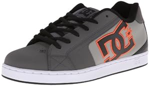 DC Men's Net Fashion Sneaker,Grey/Orange,7.5 M US