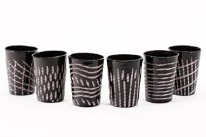 Black And Lavender Cup Set