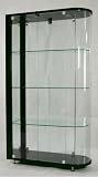 Chintaly Racetrack Glass Curio Cabinet with Black Finish 6672 glass curios Chintaly Racetrack Glass Curio Cabinet with Black Finish 6672