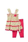 Girls 2pc Floral Print Legging Pants Set with Headband ~ Size 6x