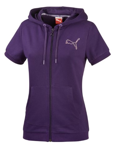 PUMA Damen Kapuzen-Sweat-Jacke Shortsleeve Fullzip Hoodie, parachute purple, XS, 815764 27 Preisvergleich