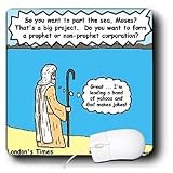 Londons Times Religion Heaven Hell Cartoons - Moses Tolerates God s Humor - Mouse Pads