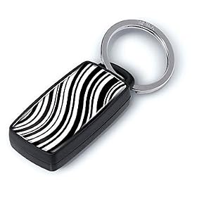 TROIKA DETECTIVE, porte-cl�s et d�tecteur de cl� avec d�cor, motif "BLACK & WHITE", se signalant par un bruit de moteur, noir