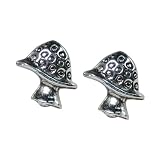 Stud Earrings Sterling Silver - Mushrooms