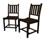 Polywood Outdoor FurnitureTraditional Dining Chair, Set of 2, Mahogany-Recycled Plastic Materials