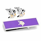 Minnesota Vikings Cufflinks and Money Clip Gift Set