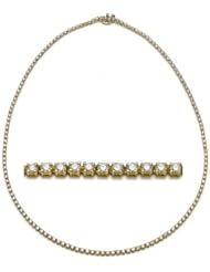 IGI Certified 14K Yellow Gold Diamond Tennis Necklace (5.00 cttw, I-J Color, I1-I2 Clarity), 17"