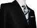 Vitarelli 2-Button SLIM FIT Men's Suit Notch Lapel Shiny Black with Tone on Tone Stri...
