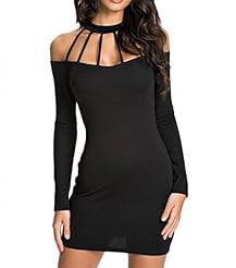 Polyester/Spandex Halter Long Sleeves Bodycon Dress/Club Dress 