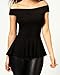 Forever Womens Off Shoulder Sleeveless Plain Peplum Frill Skater Top