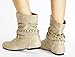 Twisted Women's SHELLY Faux Leather Ankle-High Slouchy Boot with Multi Buckle Straps