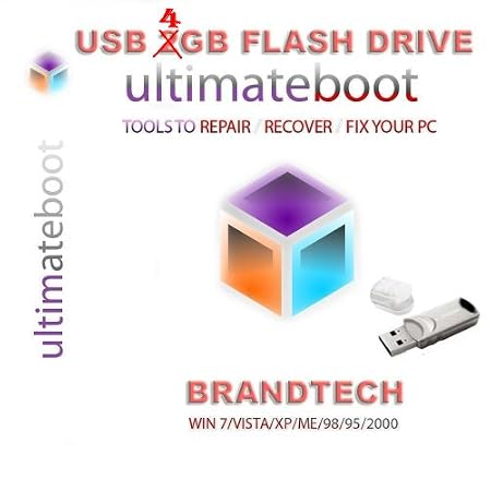 Advanced Ultimate Boot CD & 4GB USB Flash Drive / Disc Recovery Repair DOS Windows 7 XP Vista 95 98 - NEW 2012 Version 4.0
