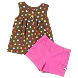 Carter's Polka Dot Top & Short Set BRN/MLT 24 Mo