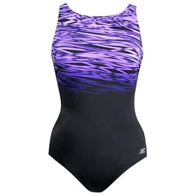 Reebok Women's Waterfitness Water Border Highneck Swimsuit