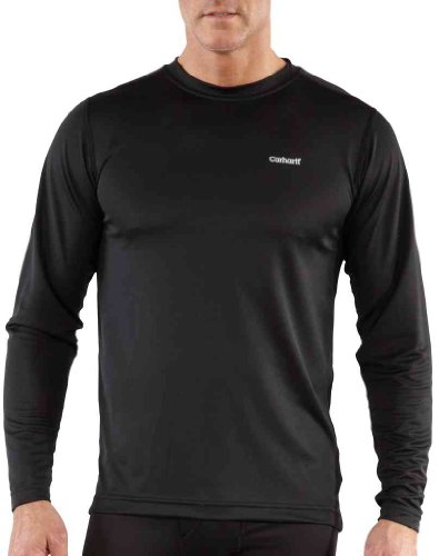 Carhartt K290 Work-Dry(r) Base Layer Lightweight-Thermal Crewneck Top Black Large