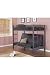 Twin Futon Bunk Bed, 65Hx81Wx55D, MATTE BLACK