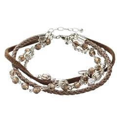 Fossil Damen-Armband Mix Material 20 cm Braun JA3640040