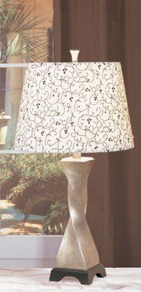 Set of 2 Table Lamps with Twist Style in Silver Finish