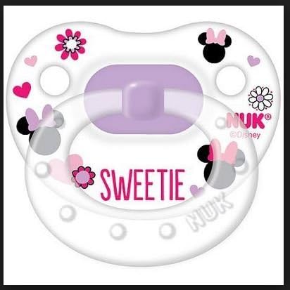 Nuk Minnie Mouse Disney Girls Pacifiers 6-18m Set with Pacifier Holder Clip Pink by LittleClip