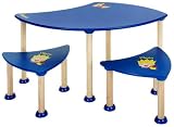 Zoom Produkt-Bild: Links 40100110 STREUNER Tisch Fun Collection, Blau, 57x98x50 + 30x40x30 cm, 2 St&uuml;hle