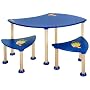 Links 40100110 STREUNER Tisch Fun Collection, Blau, 57x98x50 + 30x40x30 cm, 2 St�hle