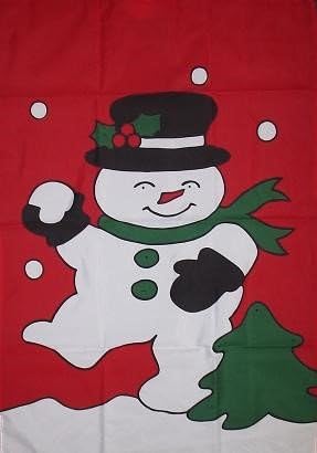 Snowman with Snowball 28x40 Brand NEW LARGE Vertical Banner - Great for the Christmas Season!
