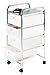 Premier Housewares 4 Drawer Storage Trolley with Chrome Frame, 81 x 39 x 33 cm, White