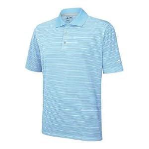 Adidas Golf Men's Climalite Two-Color Stripe Polo Shirt, Waterfall, XX-Large