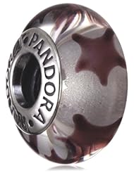 PANDORA Murano Purple Stars Bead with Sterling Core 790903