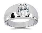 0.00 ctw Men's Diamond Ring in 14K White Gold