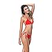 I-Glam Swimwear Brazilian Bikini Bottom and Top BeachWear Red L