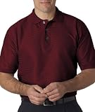 Adult Double-Mercerized Polo with Horizontal Satin Tonal Stripes